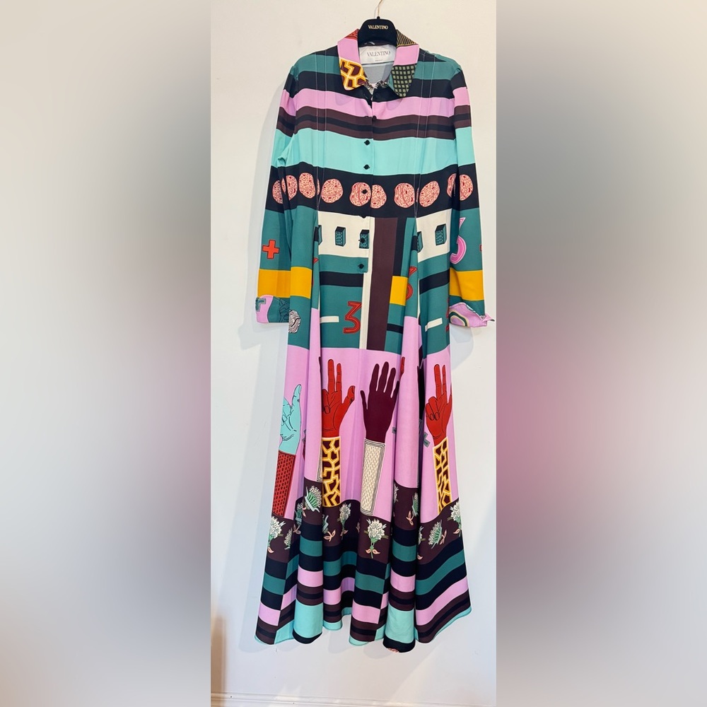 Valentino Garavani Counting Six Print Maxi Dress size 6 - Picture 4 of 15